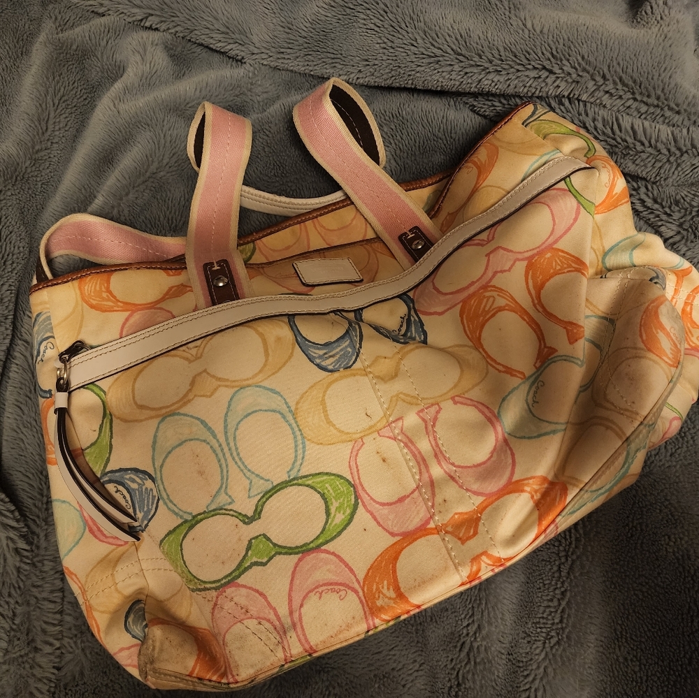 Used pastel Coach purse